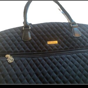 Vera BradleyClassic Blk Microfiber FoldingGarment BagTravel Luggage Carry-On EUC
